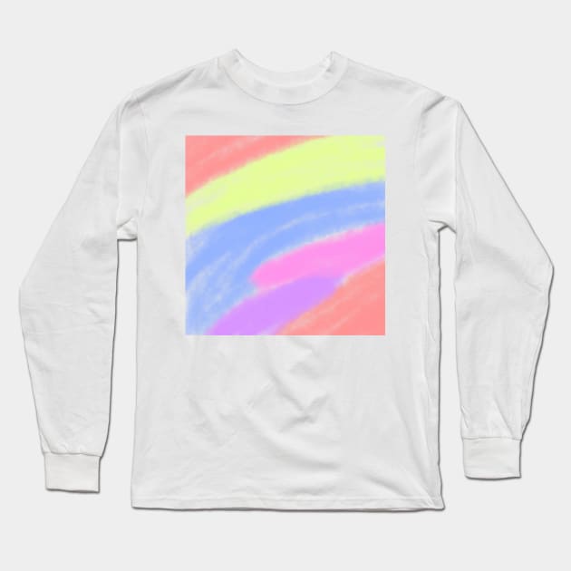 Blue pink green yellow watercolor abstract art Long Sleeve T-Shirt by Artistic_st